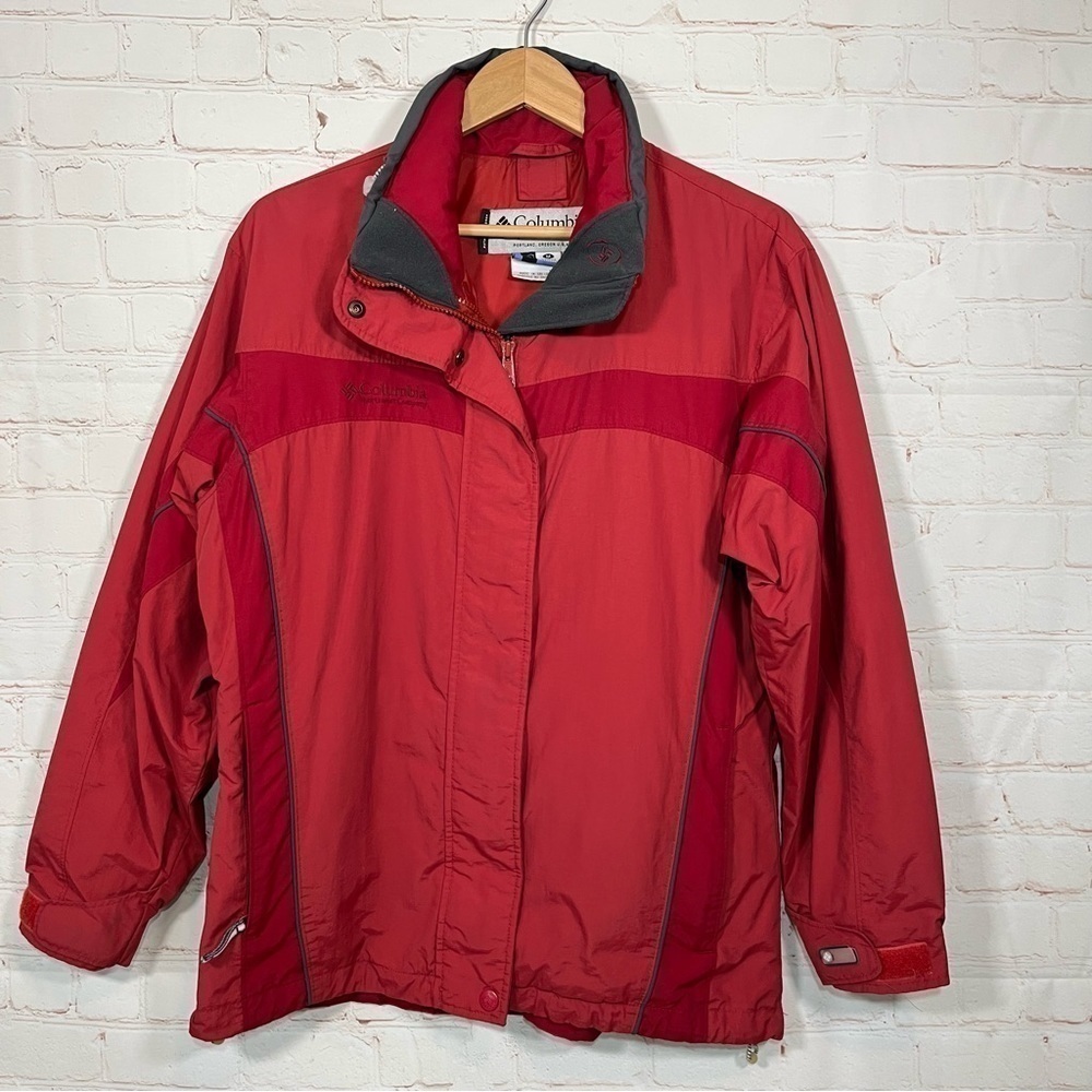 Columbia Jacket Womens Medium Red Interchange Full Zip Ski Crystal Lake